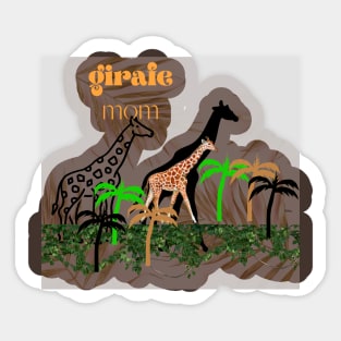 giraffe mom t shirt design Sticker